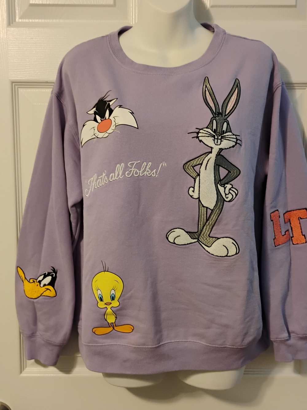 Lavender Looney Tunes Pullover Sweatshirt featuring Bugs Bunny & Tweety
